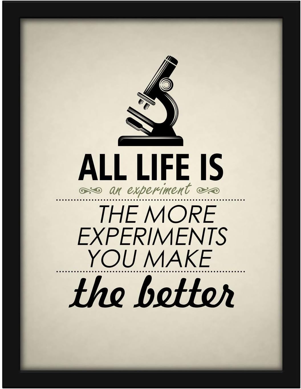 Poster Hub Life Is Like An Experiment Motivational Art Décor Black APLS1833040BK Main image
