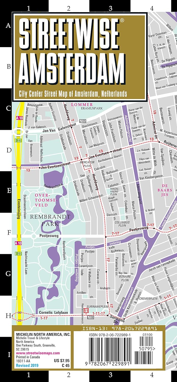 Streetwise Amsterdam Map Laminated City Center Street Map of Amsterdam Netherlands