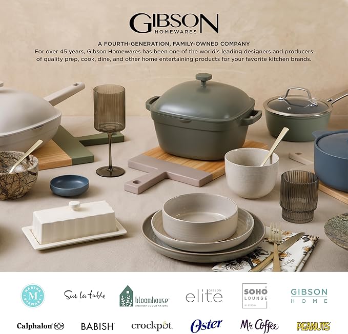 Gibson Home Zen Buffetware 39 Piece Dinnerware Set, White
