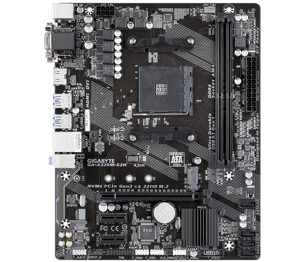 GIGABYTE GAA320MS2H AMD Socket AM4 AMD Ryzen 3000 Desktop Ready Motherboard Main image