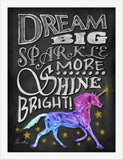 Poster Hub Chalk Drawing Dream Big Unicorn Motivational Art Decor