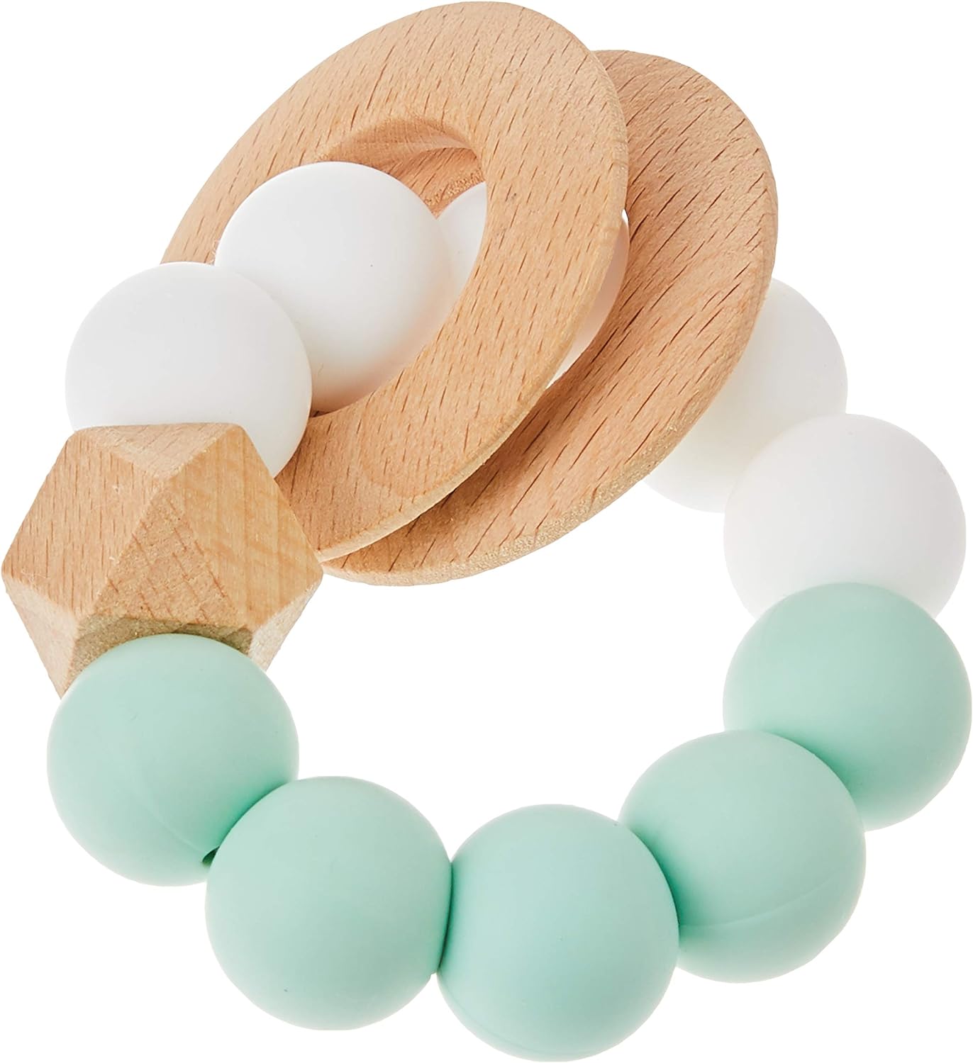 Jambu Beads Duo Rattle Teether Mint And White Main image
