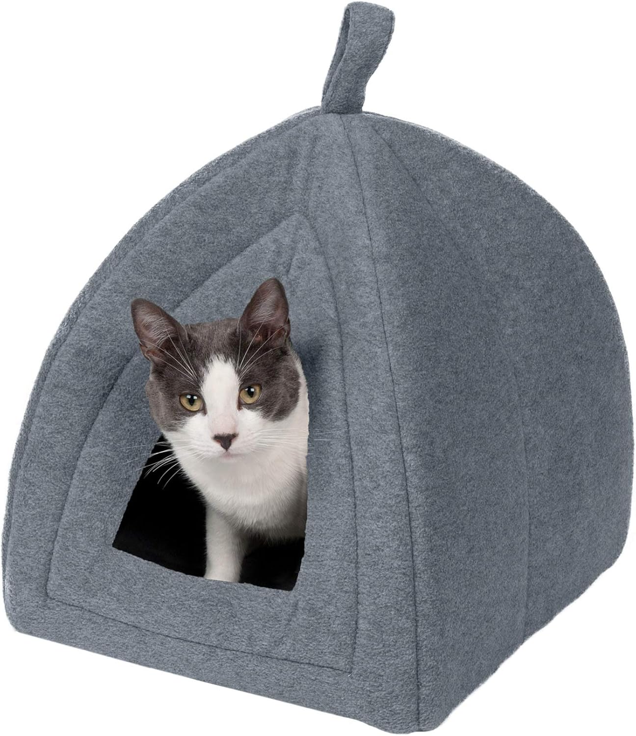 Furhaven Cat Bed Cave For Indoor Cats And Small Dogs Heather Gray Small Main image