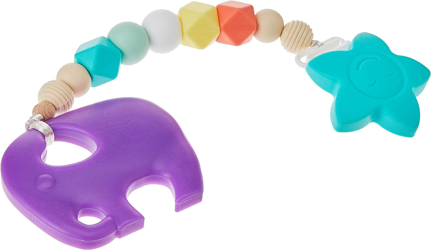Jambu Beads Joy Clip On Teether Purple Elephant Main image