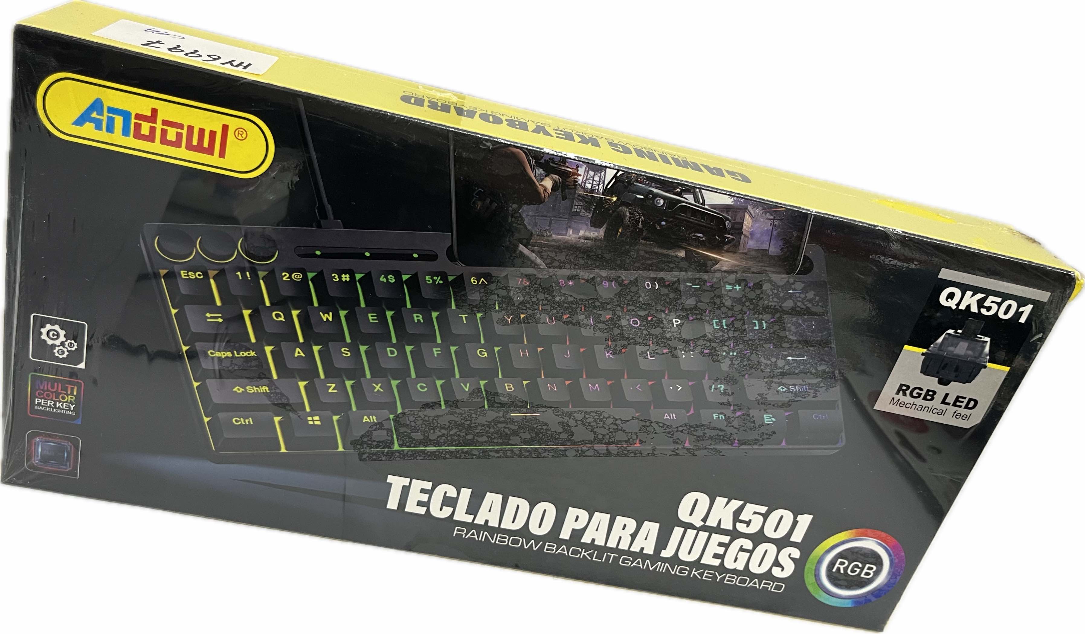 Andowl QK501 Rainbow Backliot Gaming Keyboard Secondary image