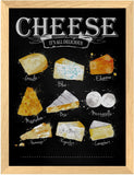 Poster Hub Cheese Menu Black Kitchen Art Decor