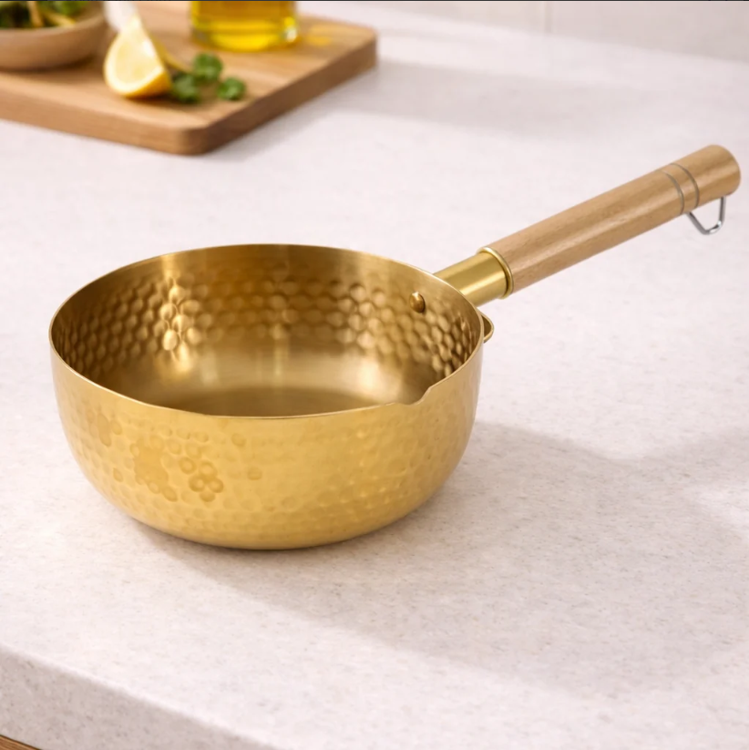 20cm Gold Sauce Pot with Long Handle