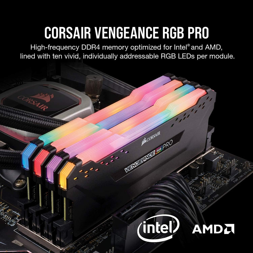 CORSAIR CMW16GX4M2C3200C16 VENGEANCE RGB PRO Desktop Memory 16GB 2x8GB Black