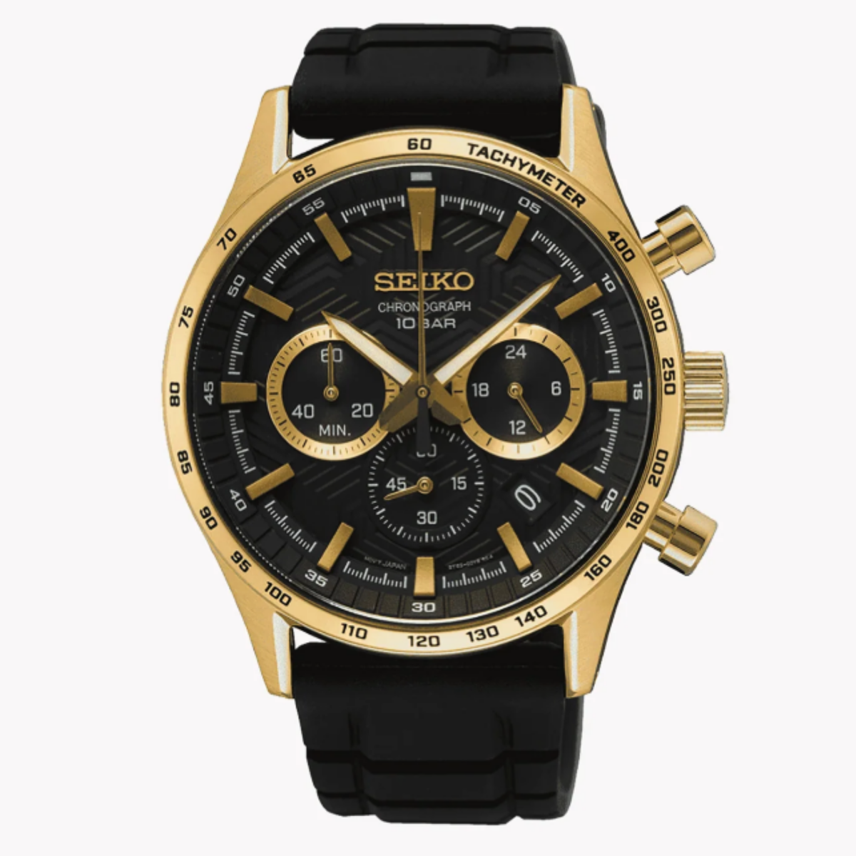 Seiko SSB446P1 Automatic Chronograph Black Dial Watch for Men, 43mm