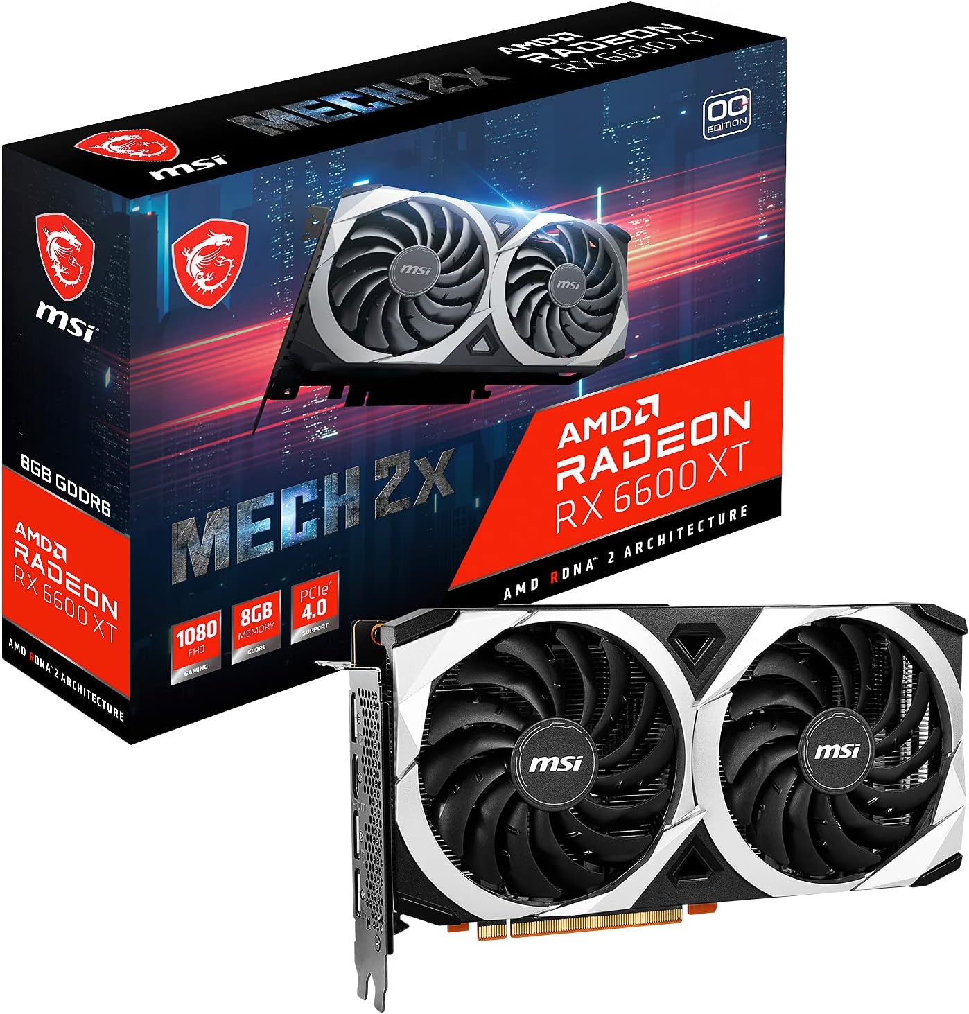 MSI Radeon RX 6600 XT MECH 2X 8G OC Graphics Board VD7841 Black Main image