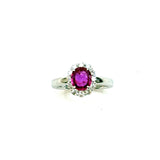 PT900 Unheated Natural Ruby & Diamond Ring