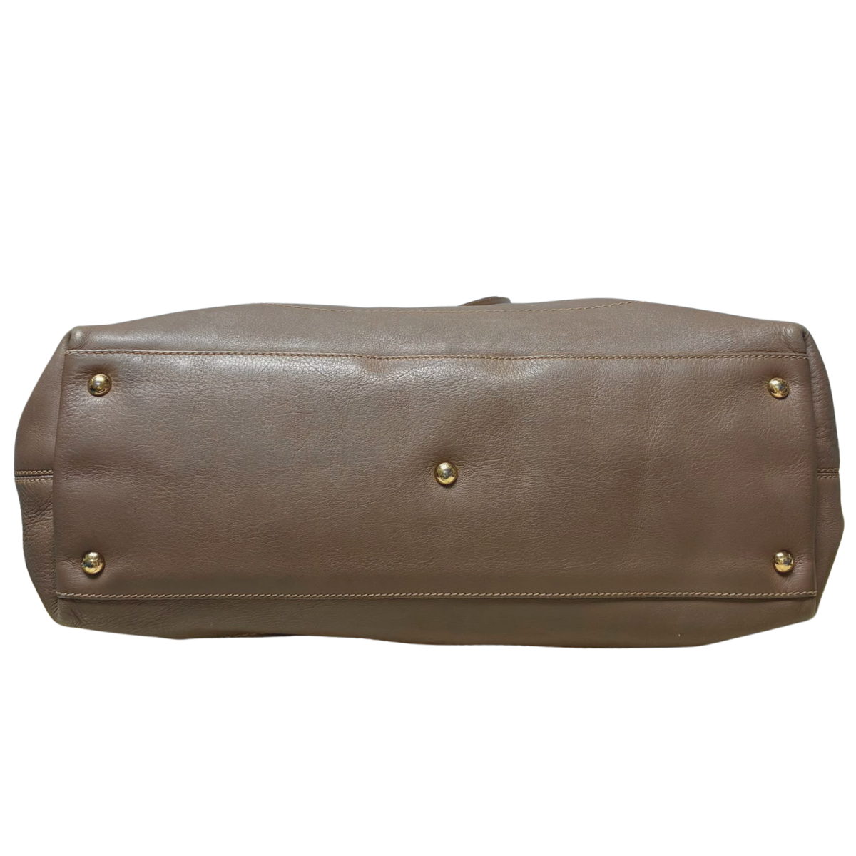 Salvatore Ferragamo Top Handle Bag Taupe Leather Large