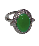 PT850 Jade With Diamond Ring 4.9G Size 8