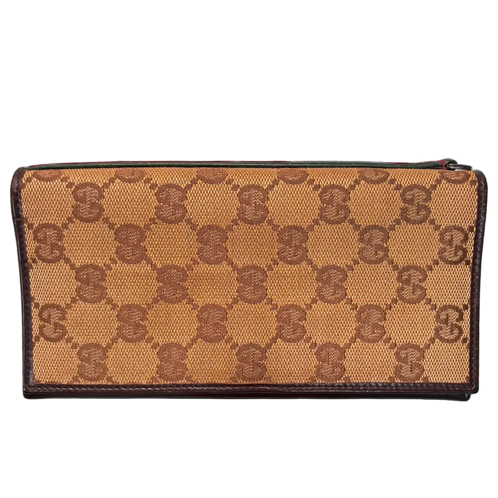 Gucci Brown GG Monogram Canvas Long Wallet