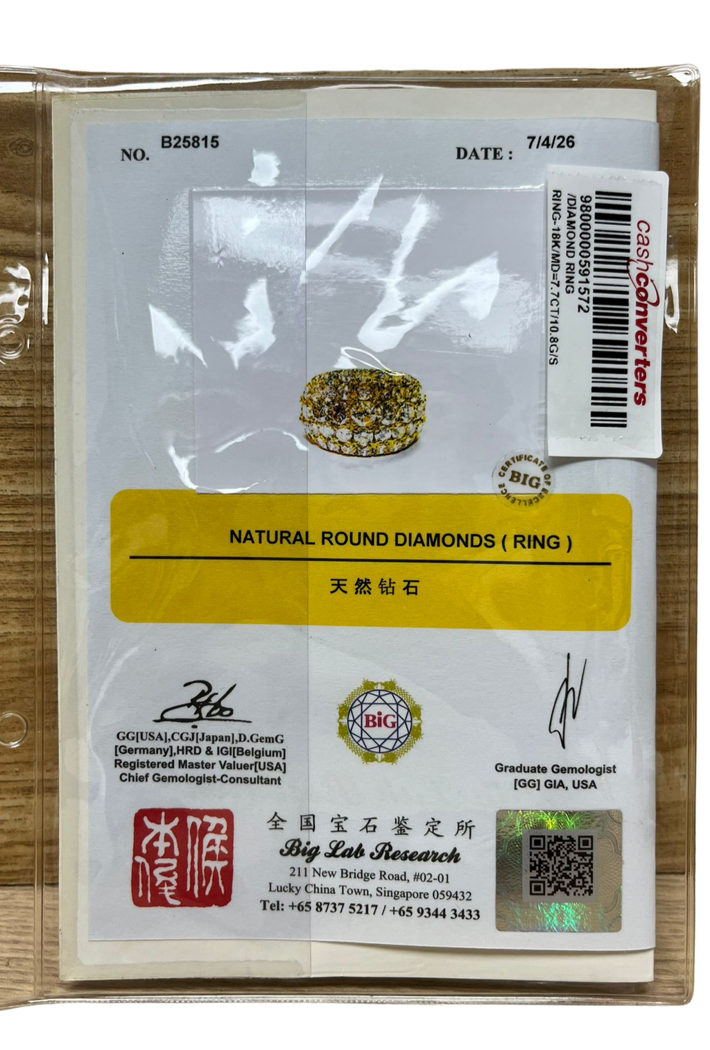 18K Yellow Gold Natural Round Diamond Ring 10.8G Size 13.5