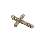 750YG Round Brilliant Cut Diamonds Cross Pendant Set 0.5G