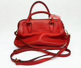 MCM Red Pebbled Leather 2 Way Satchel Shoulder Bag