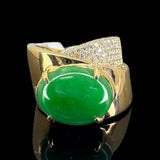 Jade Diamond 750 Yellow Gold Ring