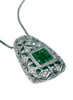 Necklace PT900/850 0.62 Emerald 11.6G