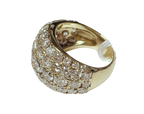 18K Yellow Gold Natural Round Diamond Ring 10.8G Size 13.5