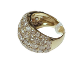 18K Yellow Gold Natural Round Diamond Ring 10.8G Size 13.5