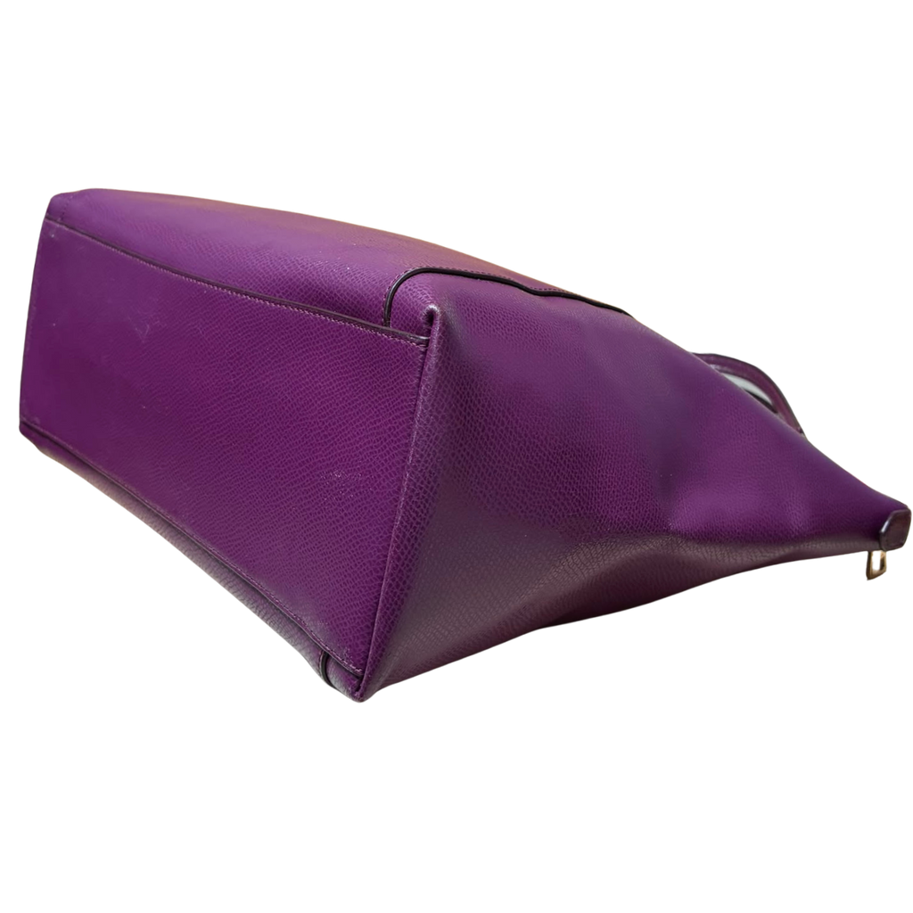 Coach Ava Chain Tote Dark Berry Or Plum Pebble Leather