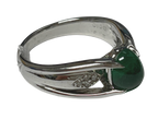 PT900 Emerald With Diamonds Ring 9.8G
