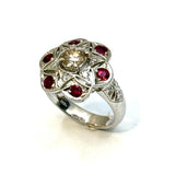 750WG Rubies & Diamond Ring