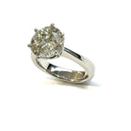18KWG 4.15cts Round Brilliant Lab Grown Diamond Ring