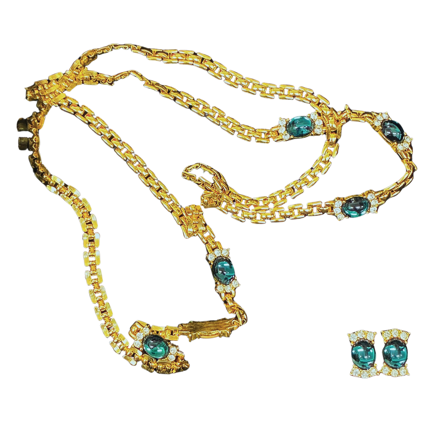 Lovely Jewellery Fashion Blue Crystal Necklace And Earring Set Main image