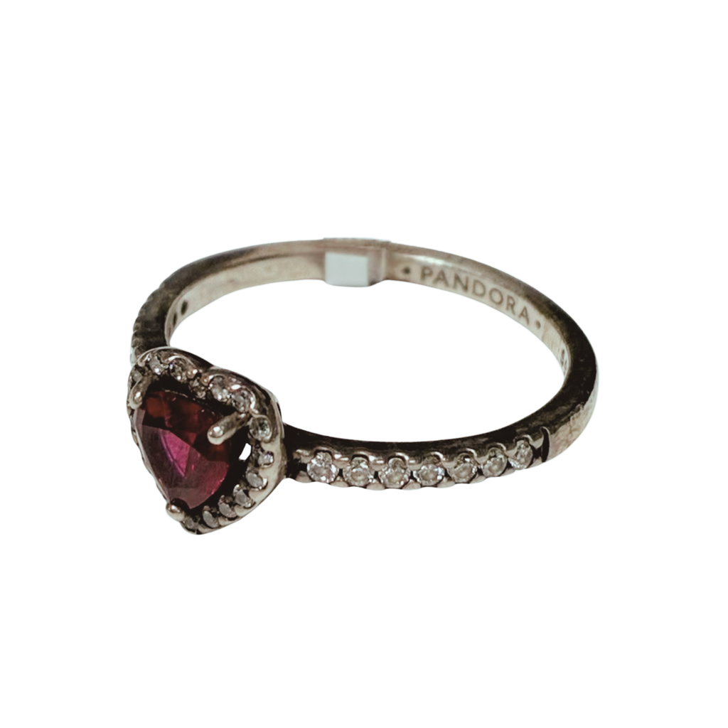 Pandora Elevated Red Heart Ring