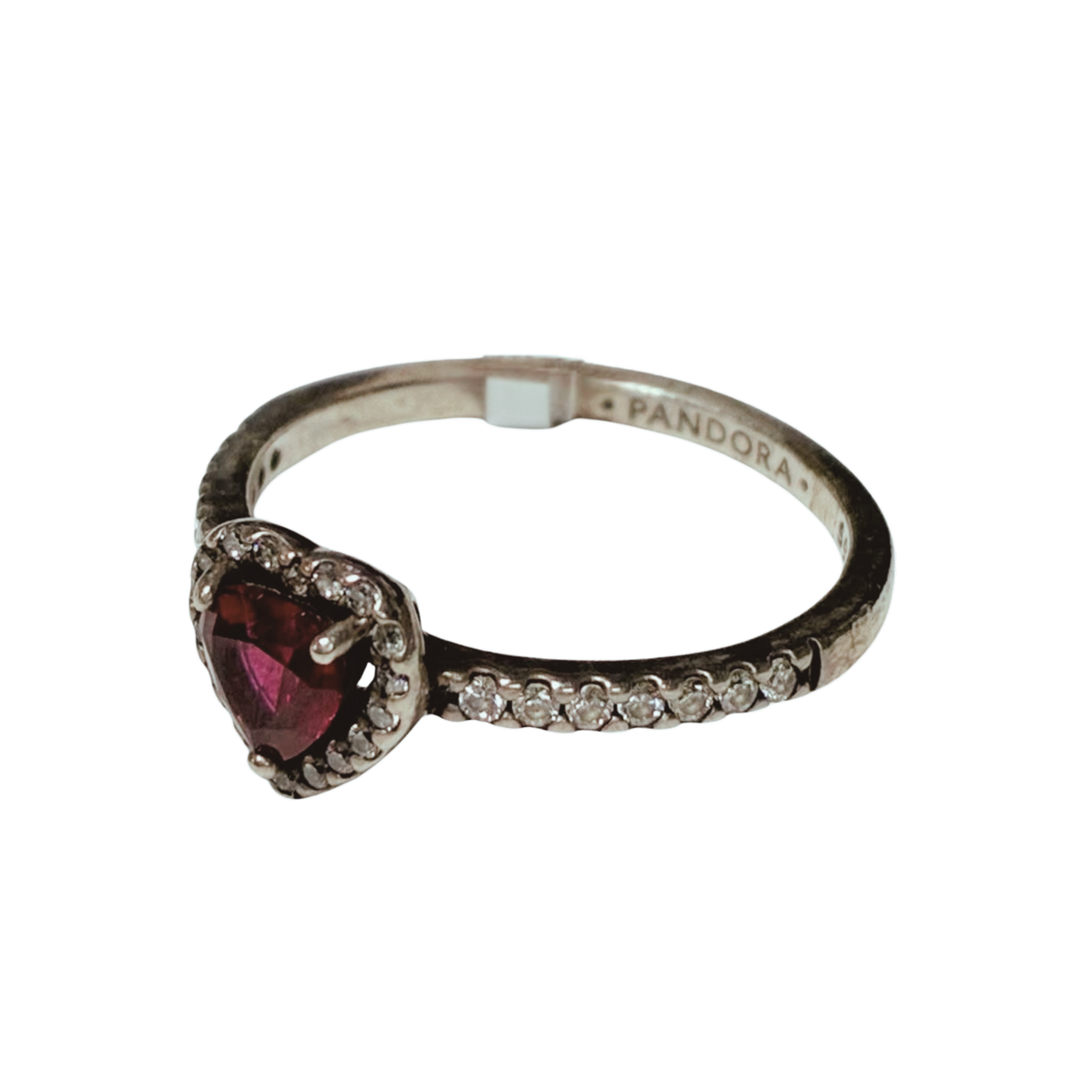 Pandora Elevated Red Heart Ring