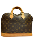 Louis Vuitton Alma PM Handbag Monogram Coated Canvas Vachetta Leather Trim