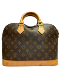 Louis Vuitton Alma PM Handbag Monogram Coated Canvas Vachetta Leather Trim