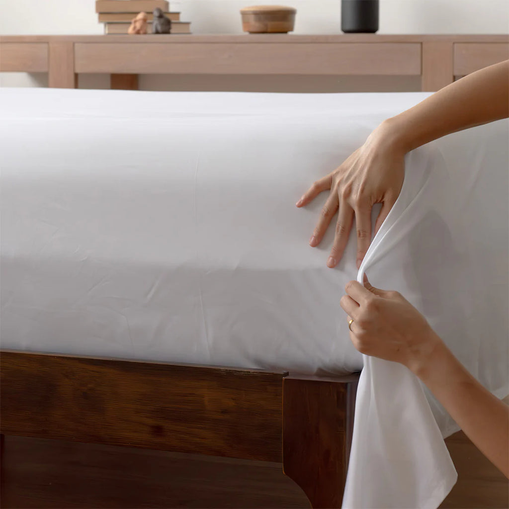 Weavve Home Lyocell Flat Sheet Queen Size Cloud White