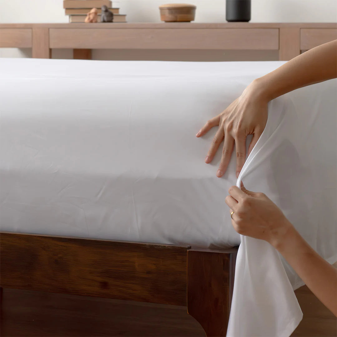 Weavve Home Lyocell Flat Sheet Queen Size Cloud White Main image