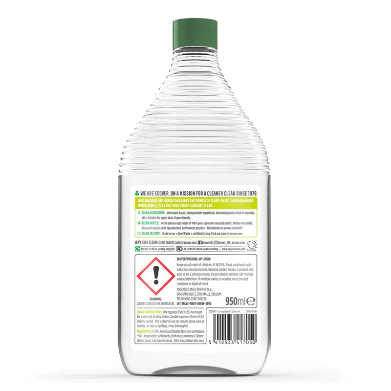 ECOVER LEMON & ALOE VERA DISH WASHING LIQUID-450ML Secondary image