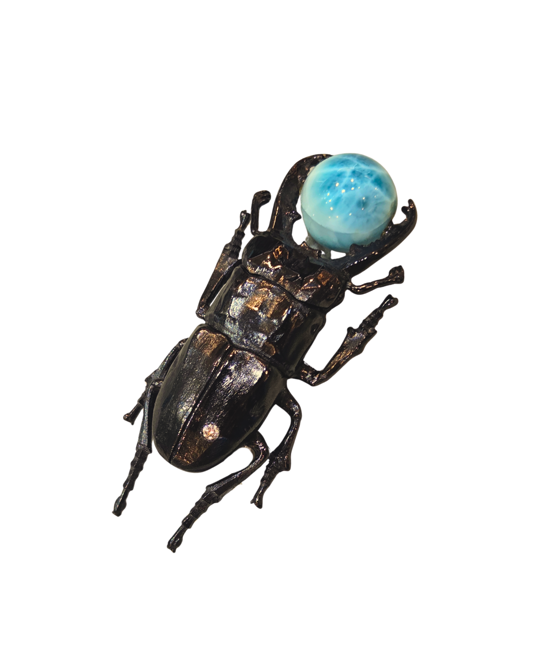 Brooch Black Stag Beetle with 47.4G Diamond Main image