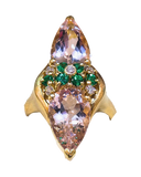 Diamond Lab Morganite Ring 18K RING