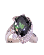 Natural Green Tourmaline & Diamond Ring 7.35cts Green Tour1
