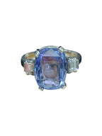 Blue Sapphire & Diamond Ring