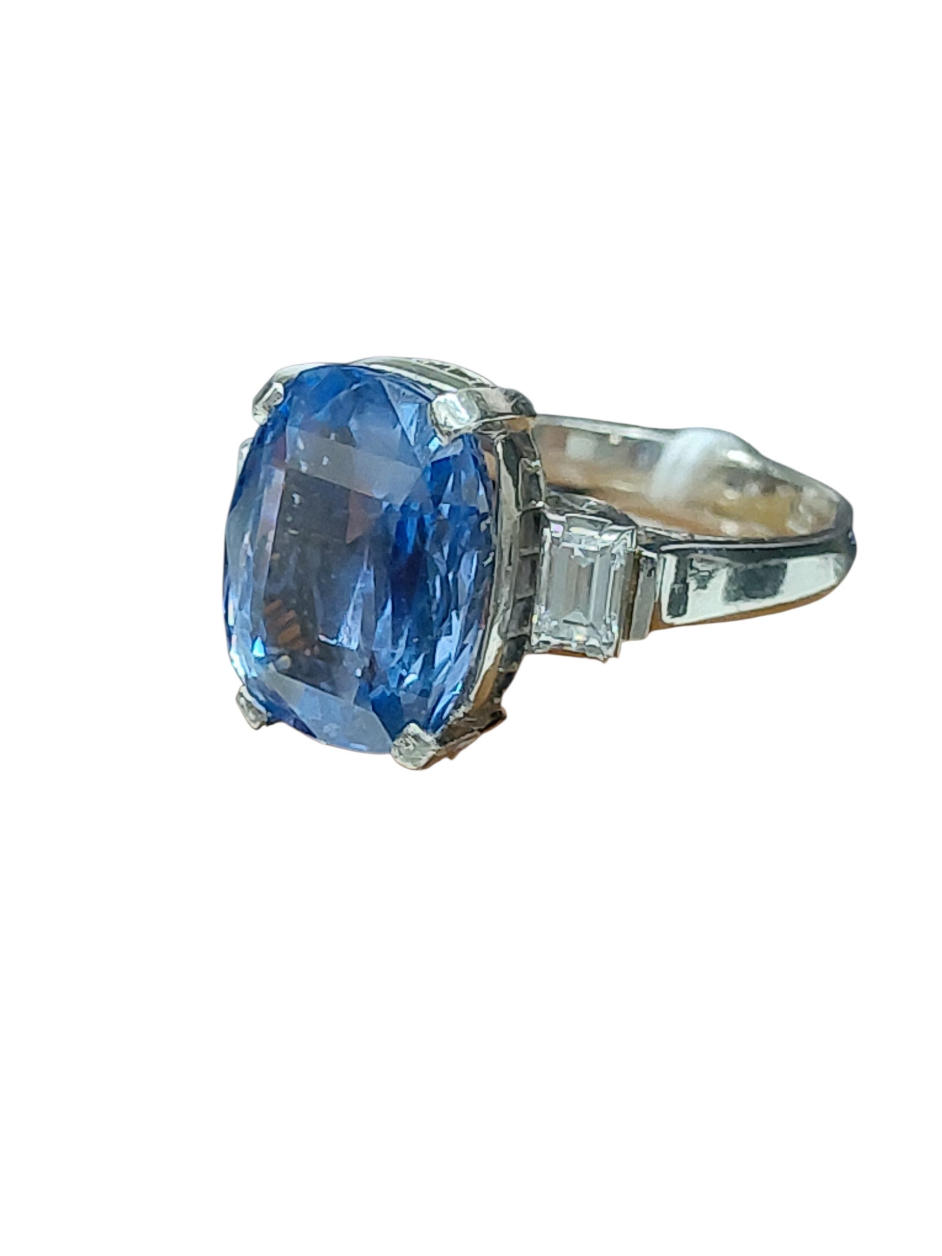 Blue Sapphire & Diamond Ring