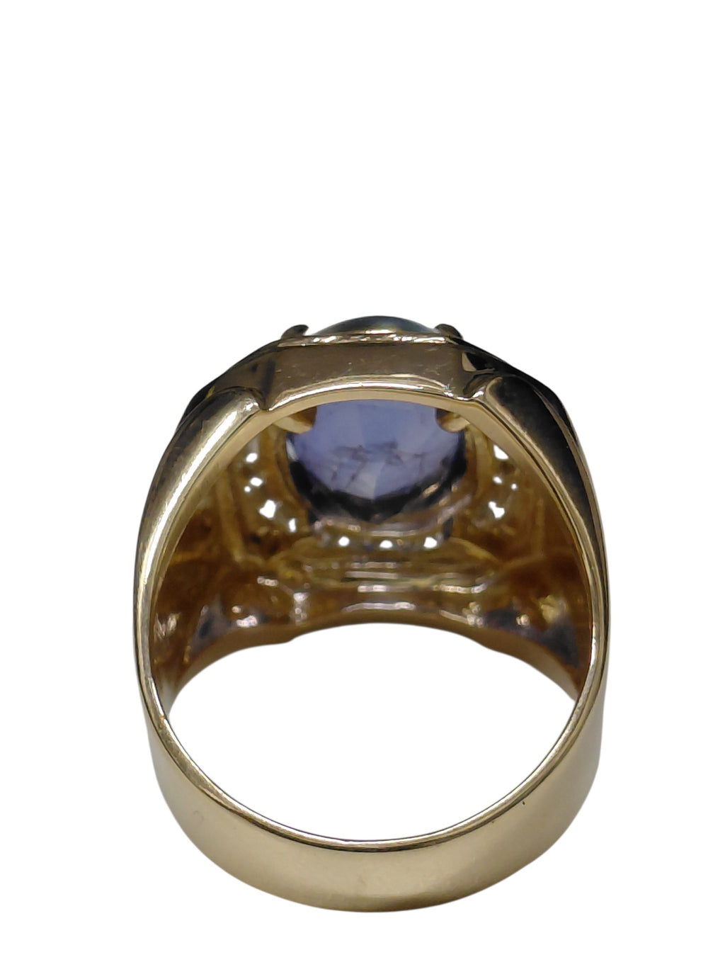 Blue Star Sapphire Diamond Ring