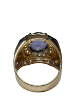 Blue Star Sapphire Diamond Ring