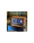 Automatic Watch Winder With LED Light Soft Flexible Watch Pillow AC Adapter Quiet Motor 4 Rotation Modes 2 Slots