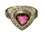 18KYG heart Shaped Ruby Ring 7.2GM