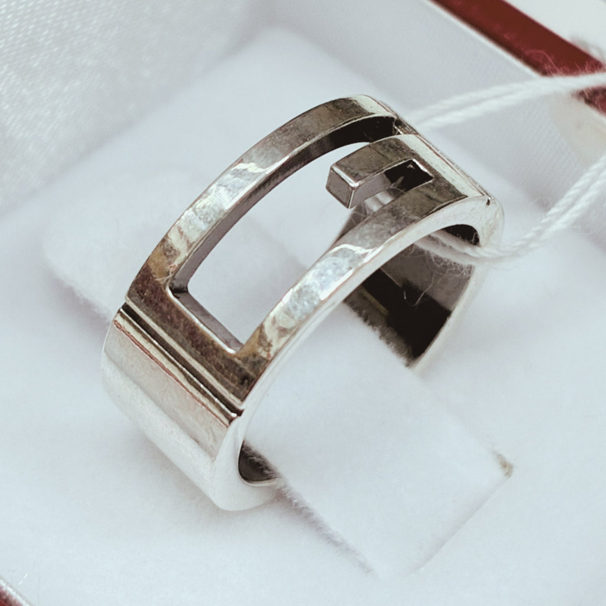 Gucci Branded Cutout G Ring SV925 7.7G Size 11