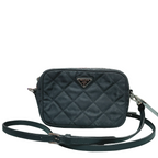 Prada Tessuto Impuntu Quilted Nylon Camera Crossbody Bag Small