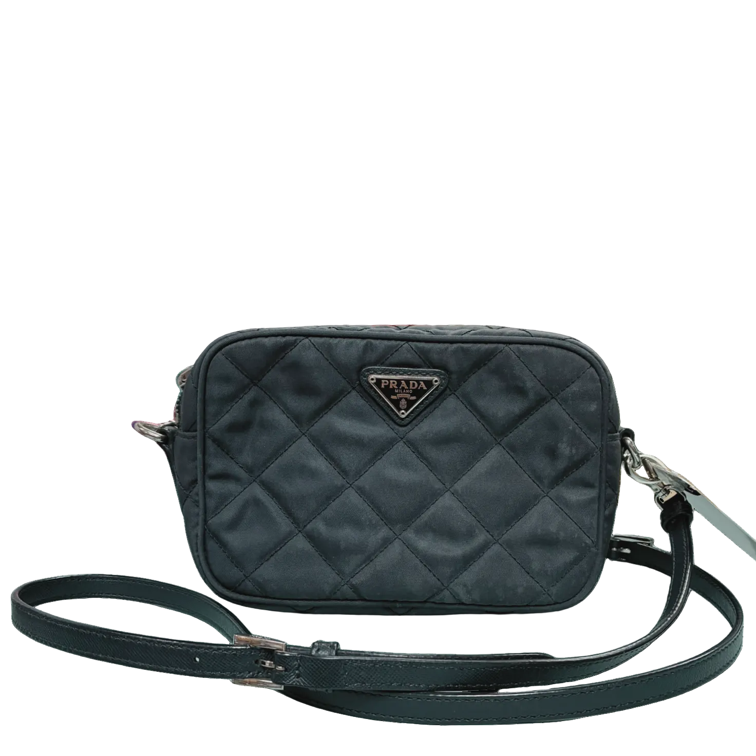 Prada Tessuto Impuntu Quilted Nylon Camera Crossbody Bag Small