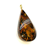 18KYG Amber Pendant